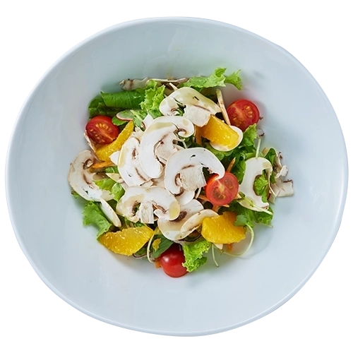 オレンジとマッシュルームのサラダのイメージ画像